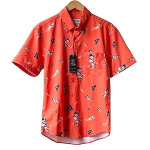 NWT RSVLTS Orange Astros George Springer #4 KUNUFLEX Short Sleeve Shirt Sz S